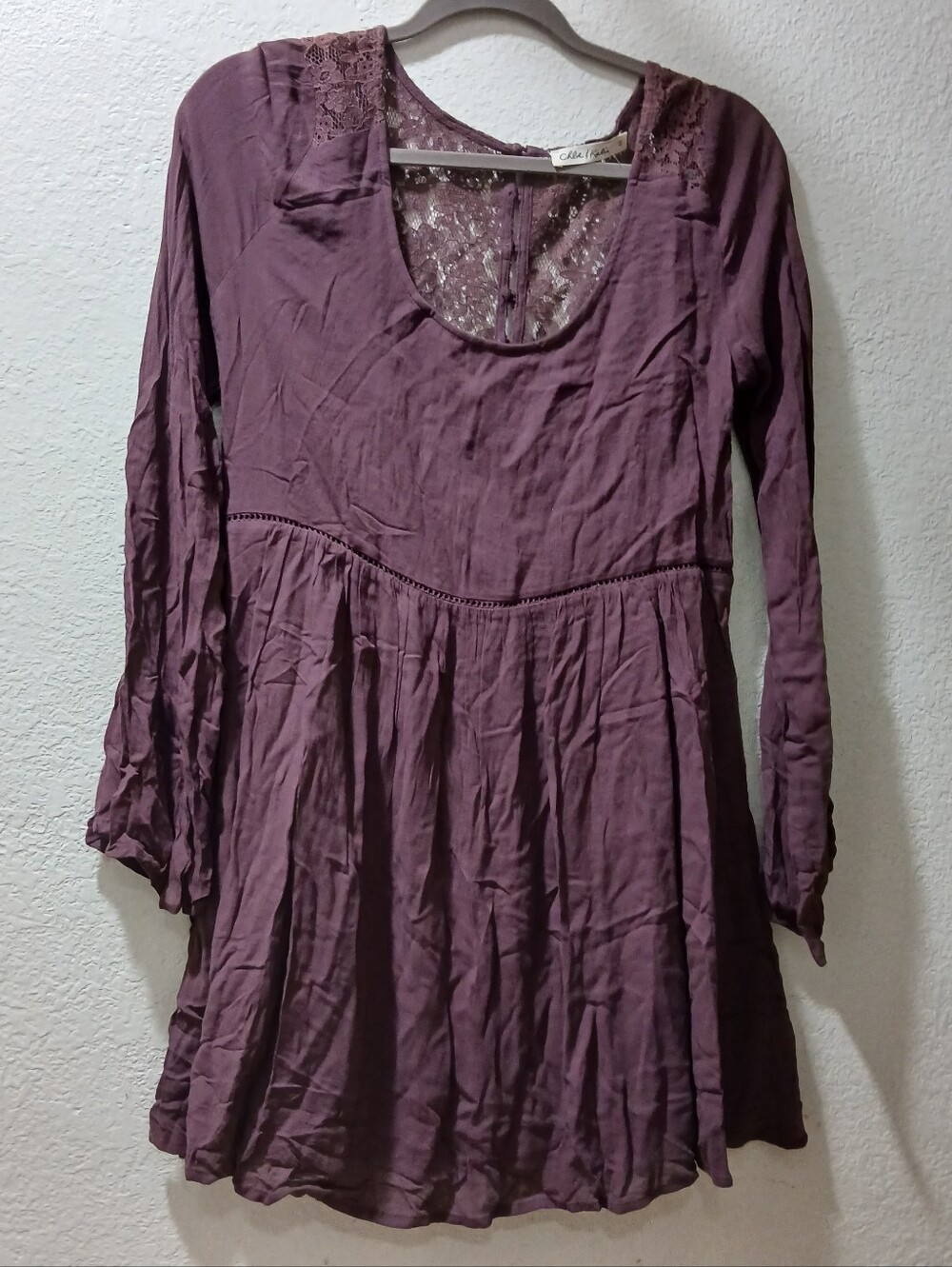 Chloe & Katie nwot size m Lace Overlay Tunic in Plum